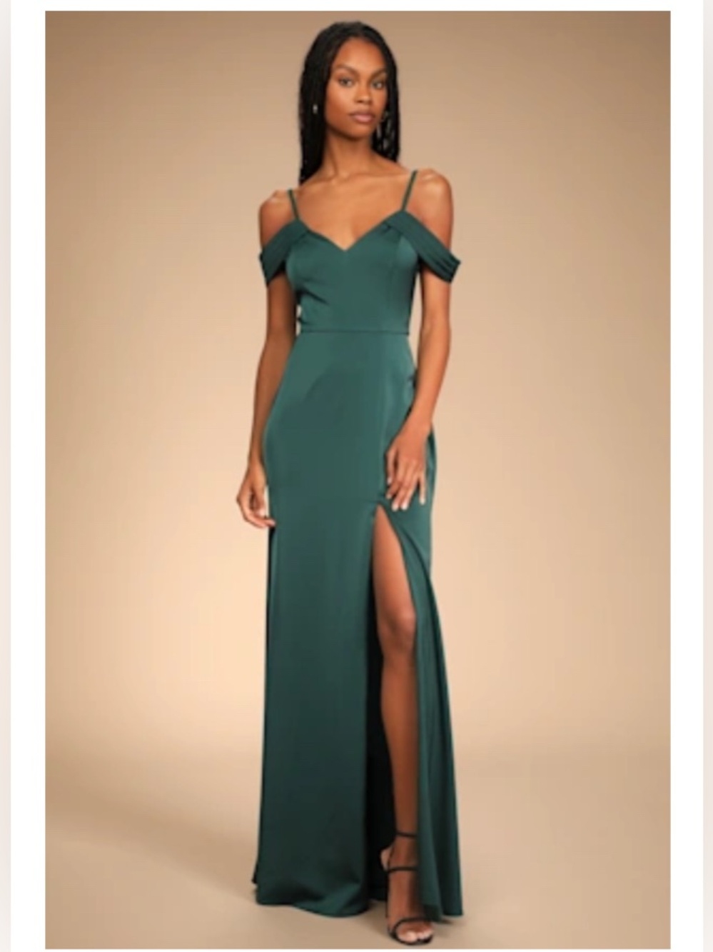 lulus emerald off the shoulder mermaid bridesmaid dress
